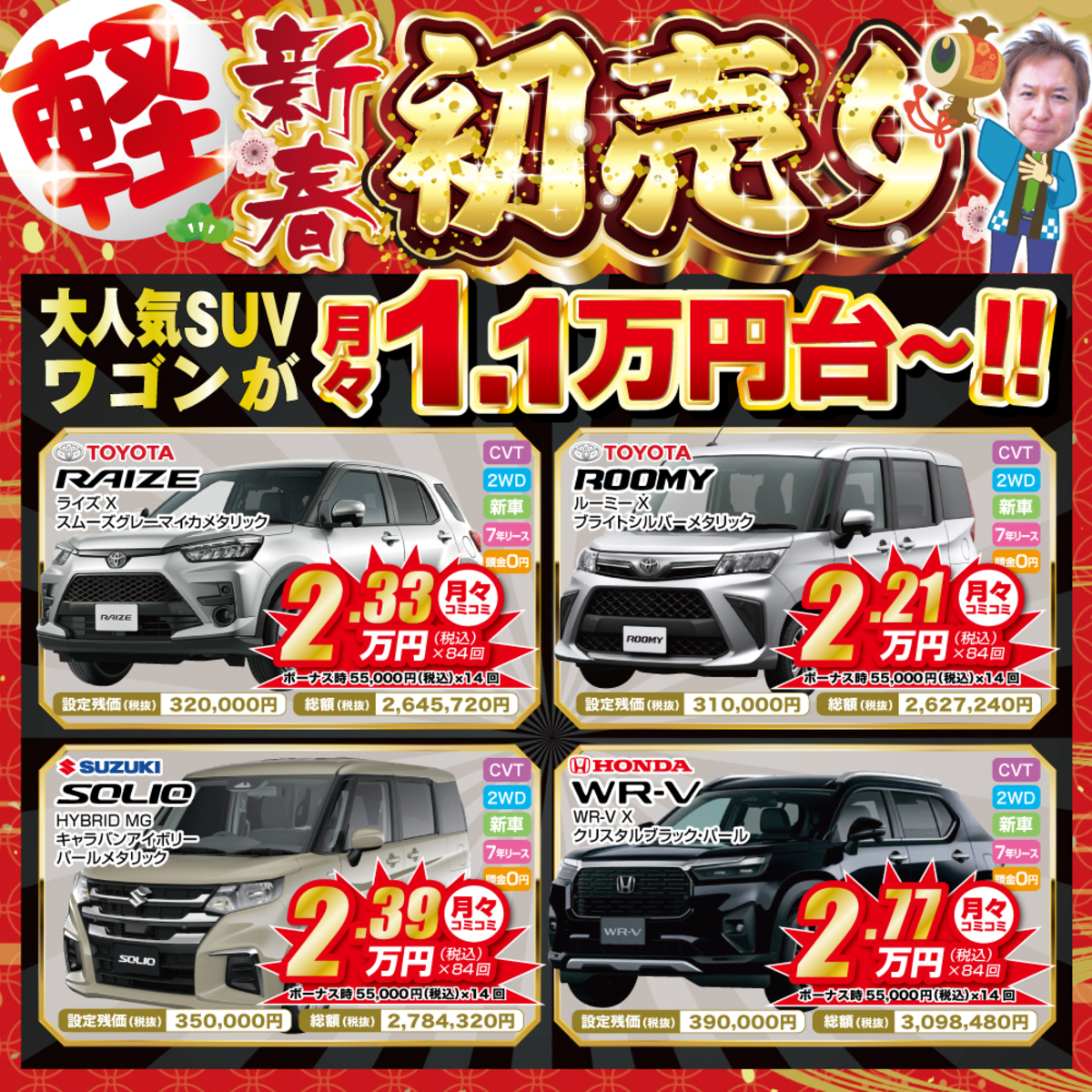 新車の軽自動車が月々1万円から｜フラット7宇都宮東 林モータース